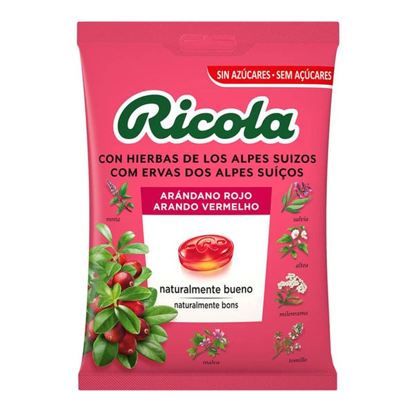 Ricola Caramelos Arándano Rojo Sin Azúcar Bolsa 70 gr