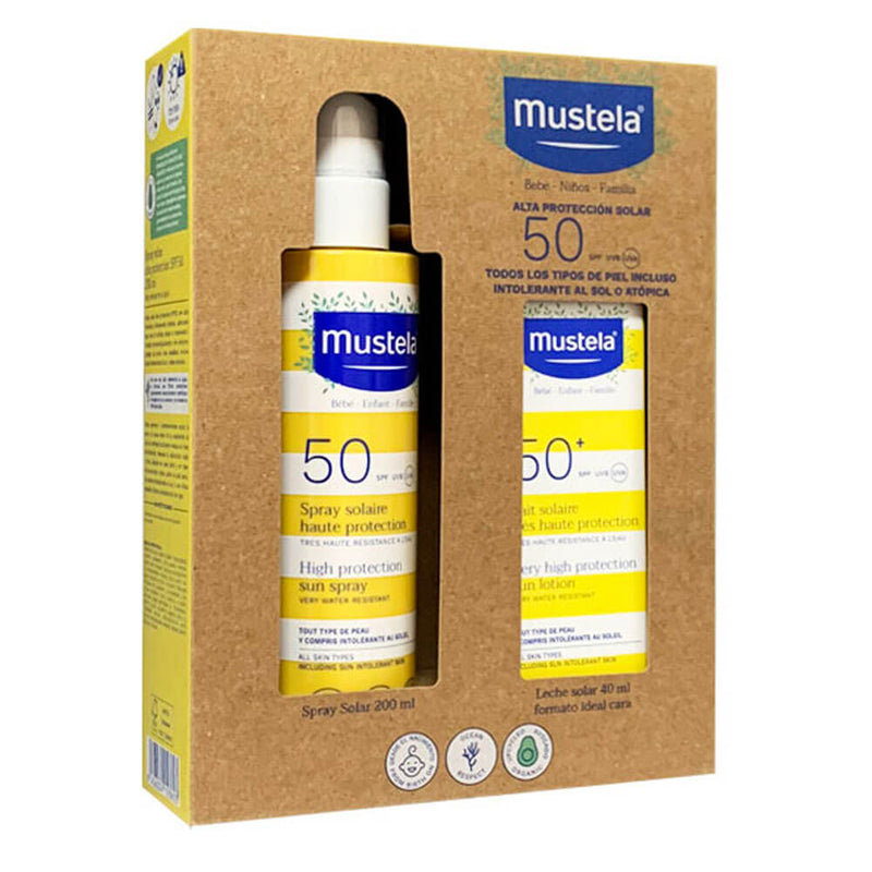 Mustela Solar Spf50+ Spray 200Ml + Leche Facial 40Ml Pack