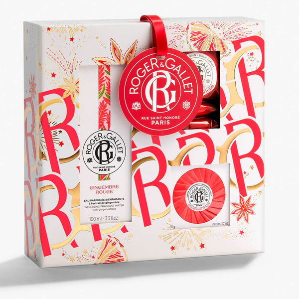 Roger & Gallet  Gingembre Rouge Colonia 100ml + Jabón 50G + 3 Bomba Baño  25G Pack