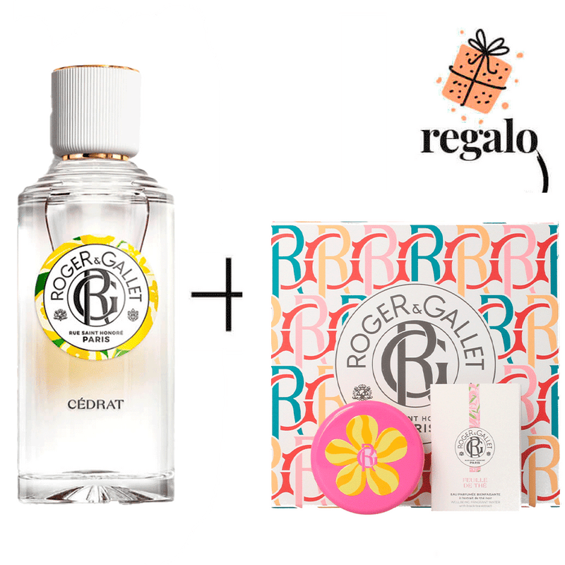 Roger & Gallet Cedrat Colonia 100 ml + Regalo Jabonera, Cofre y Agua Perfumada Feulle de The 1.2 ml