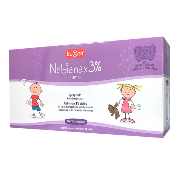 Nebianax 3% Kit 20 Viales De  5 ml + Spray-Sol Nebulización
