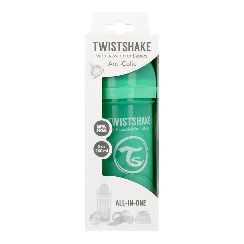 Twistshake Biberón Anticólico Verde Talla M +2M 260 ml