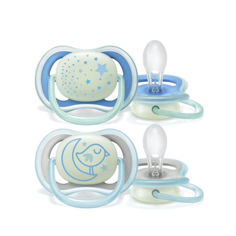 Philips Avent Chupetes Ultra Air Nocturnos Azules 6-18M 2 Unidades