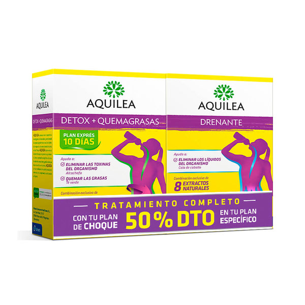 Aquilea Plan Choque Detox + Quemagrasas + Drenante Pack