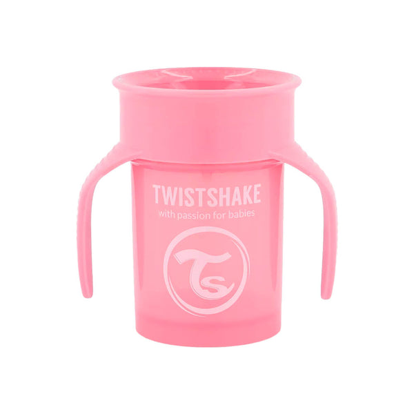Twistshake Taza 360 Asas Rosa +6M 230 ml