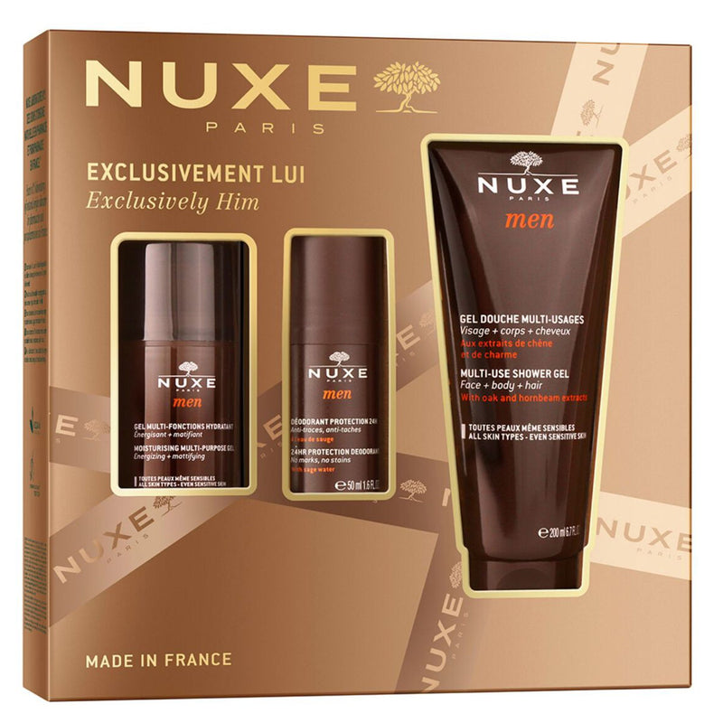 Nuxe Men Exclusivement Lui Gel 50 ml + Desodorante + Gel Ducha 200 ml Pack