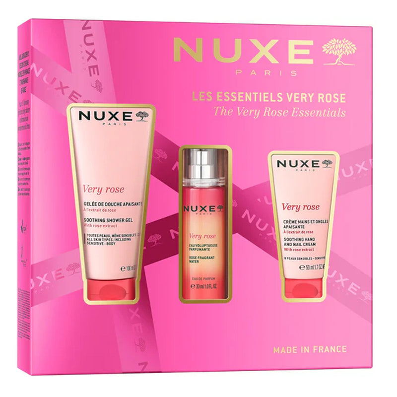 Nuxe Les Essentiels Very Rose Gel Ducha 100 ml + Agua Perfumada 30 ml + Crema Manos 50 ml Pack