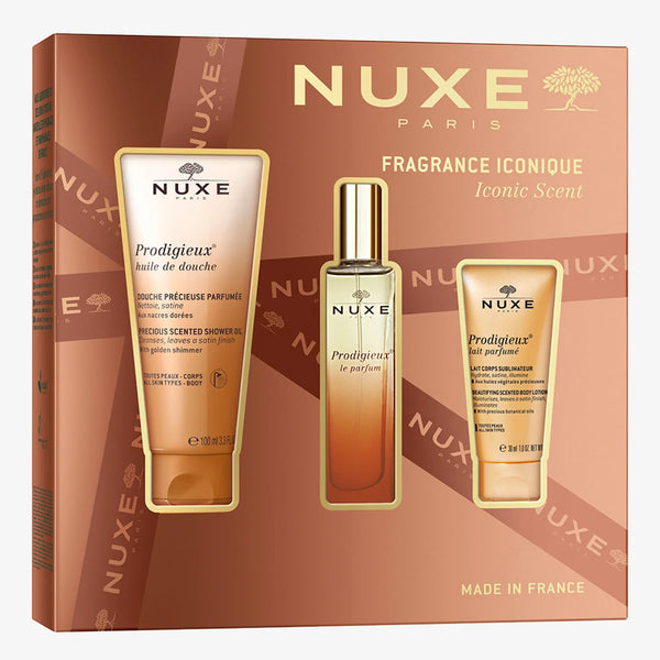 Nuxe Fragance Iconique Prodigieux Huile Douche 100 ml +Perfume 30 ml + Leche Corporal 30 ml