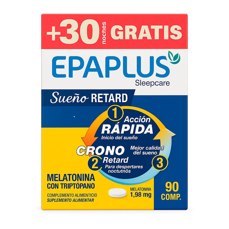 Epaplus Melatonina Retard+Triptofano 60 Compimidos + 30 Gratis
