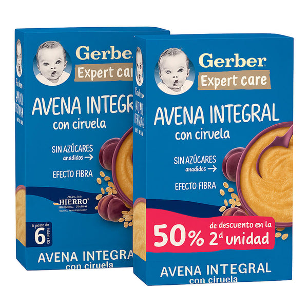 Nestlé Gerber Cereales Avena Integral Con Ciruela 250 gr Duplo