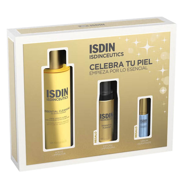 Isdinceutics Essential Cleansing Aceite Limpiador 200 ml + Regalo Essential Purifer 30 ml Y Sérum Hyaluronic Concentrate 5 ml Pack