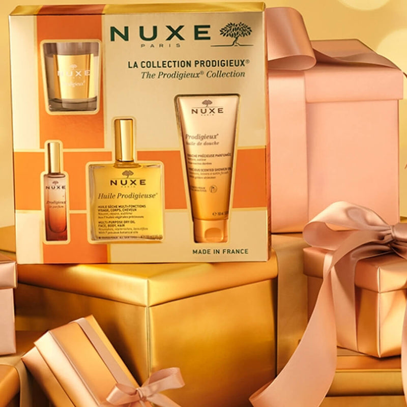 Nuxe La Collection Prodigieux Huile 100 ml + Aceite Ducha 100 ml + Perfume 15 ml + Vela Pack