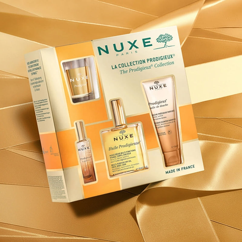 Nuxe La Collection Prodigieux Huile 100 ml + Aceite Ducha 100 ml + Perfume 15 ml + Vela Pack