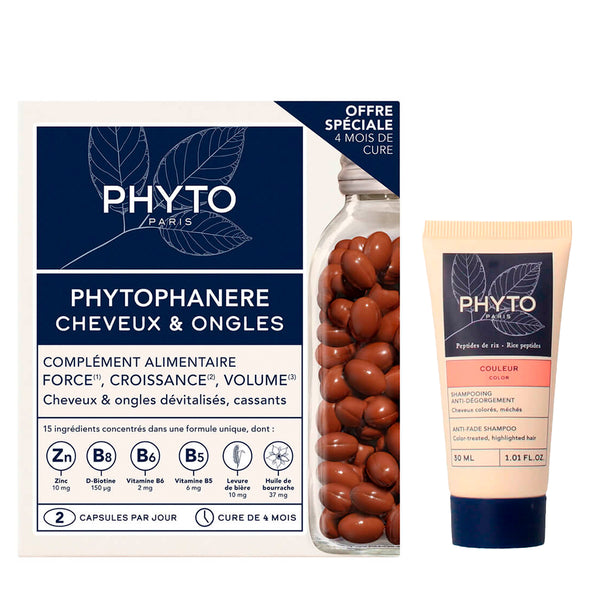 Phytophanere Dúo 120 Cápsulas + Regalo Champú Color 30 ml