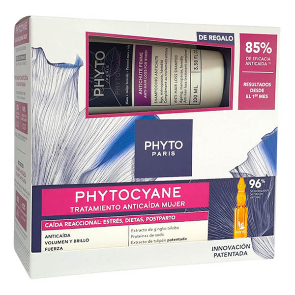 Phyto Phytocyane Tto Anticaida Mujer Caída Reaccional 12 Ampollas + Regalo Champú 100 ml