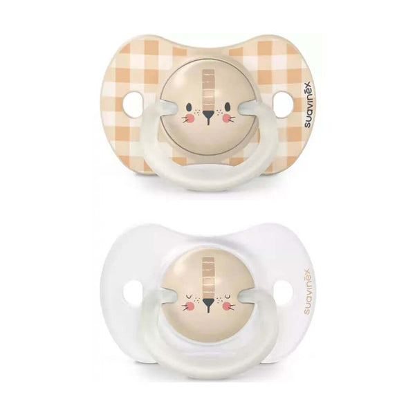 Suavinex Chupete Silicona Sxpro Anatomico Noche Beige Vichy 6-18 M 2 Unidades 196614