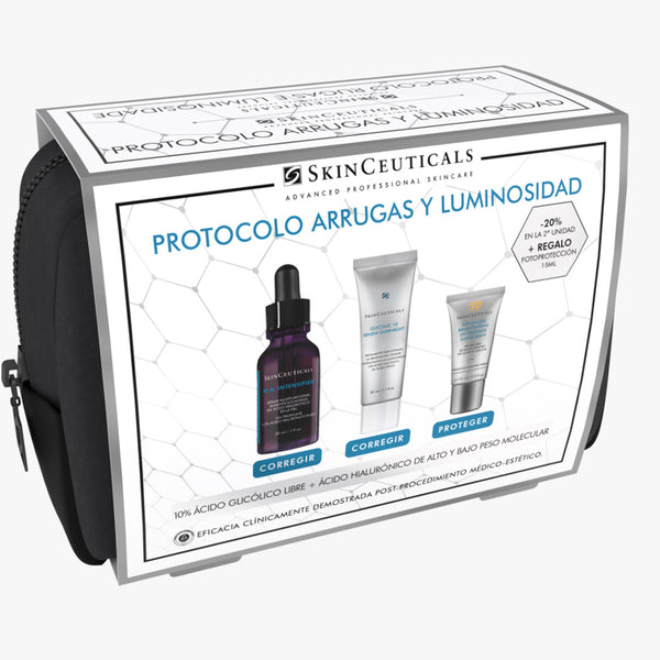 Skinceuticals Protocolo Arrugas Y Luminosidad H.A. Intensifier + Glycolic 10  20% + Advanced Brightening 15 ml Pack