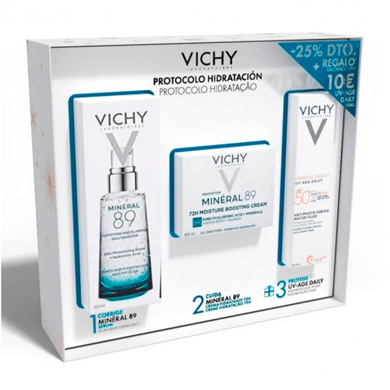 Vichy Mineral 89 Concentrado 50 ml + Crema Boost Ligera 50 ml + Capital Soleil 003104