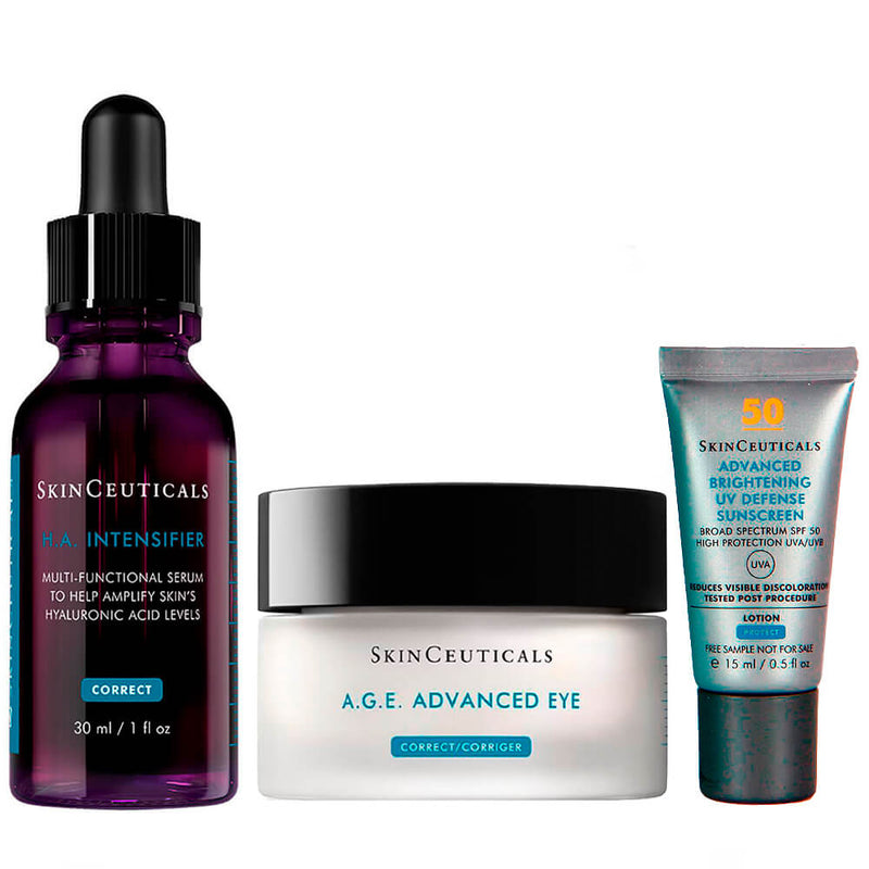 Rutina Skinceuticals Ha Intensifier Sérum 30 ml + Skinceuticals Age Advanced Eye Ojos-Labios 15 ml + Solar Advance Brightening 15 ml Pack