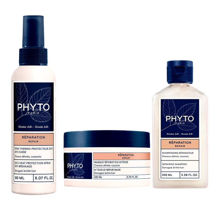 Rutina Phyto Reparación Spray Dermoprotector 150 ml + Phyto Reparación Mascarilla Tarro 200 ml + Regalo Champú Reparation 100 ml Pack