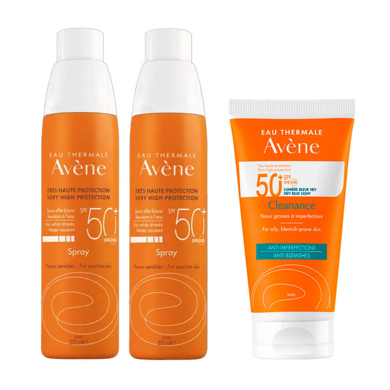 Rutina Avene Solar Spf50+ Spray 200 ml Duplo + Avene Solar Spf50+ Cleanance 50 ml