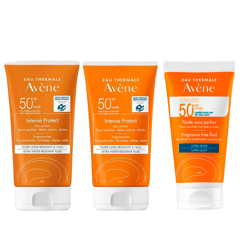 Rutina Avene Solar Spf50+ Intense Protect Fluido Sin Perfume 150 ml Duplo + Avene Solar Spf50+ Fluido Sin Perfume 50 ml