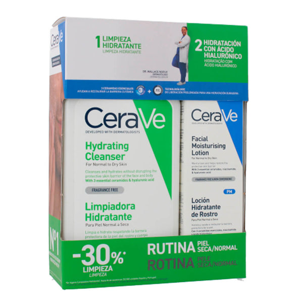 Cerave Loción Hidratante Facial Spf30 52 ml + Cerave Limpiadora Hidratante 473 ml Pack Precio Especial