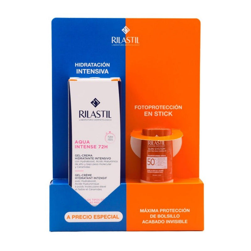 Rilastil Sun System Spf50+ Stick Transparente 8,5 ml + Aqua Intense 72H Pack
