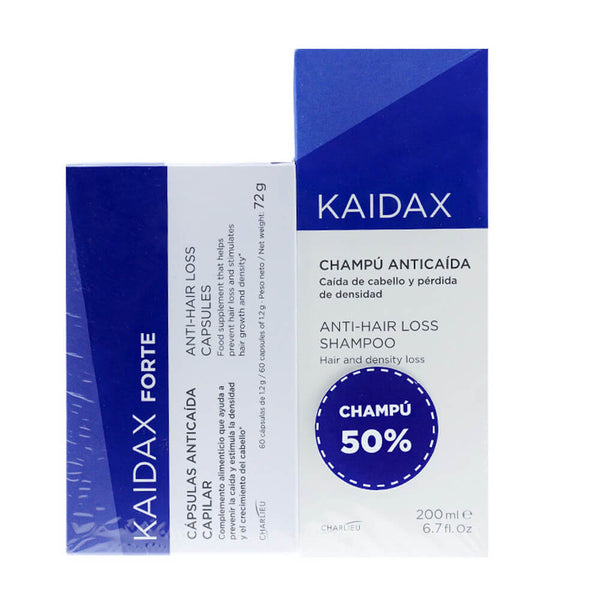 Kaidax Anticaida Forte 60 Cápsulas + Kaidax Champú Anticaida 200 ml Pack