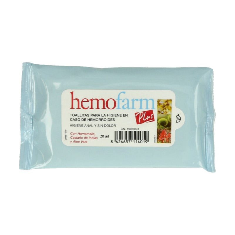 Hemofarm Plus Toallitas 60 Unidades Tapa Dura Regalo 20 Toallitas