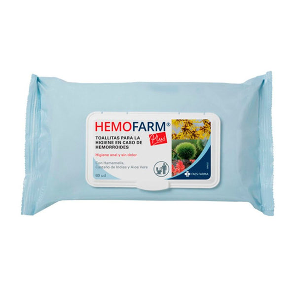 Hemofarm Plus Toallitas 60 Unidades Tapa Dura Regalo 20 Toallitas
