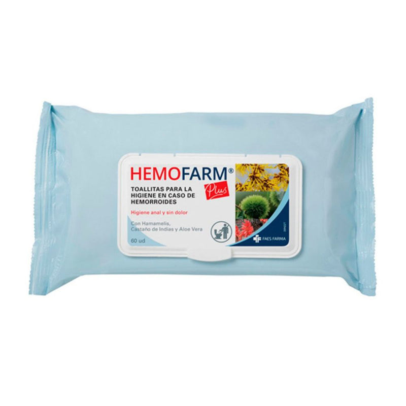 Hemofarm Plus Toallitas 60 Unidades Tapa Dura Regalo 20 Toallitas