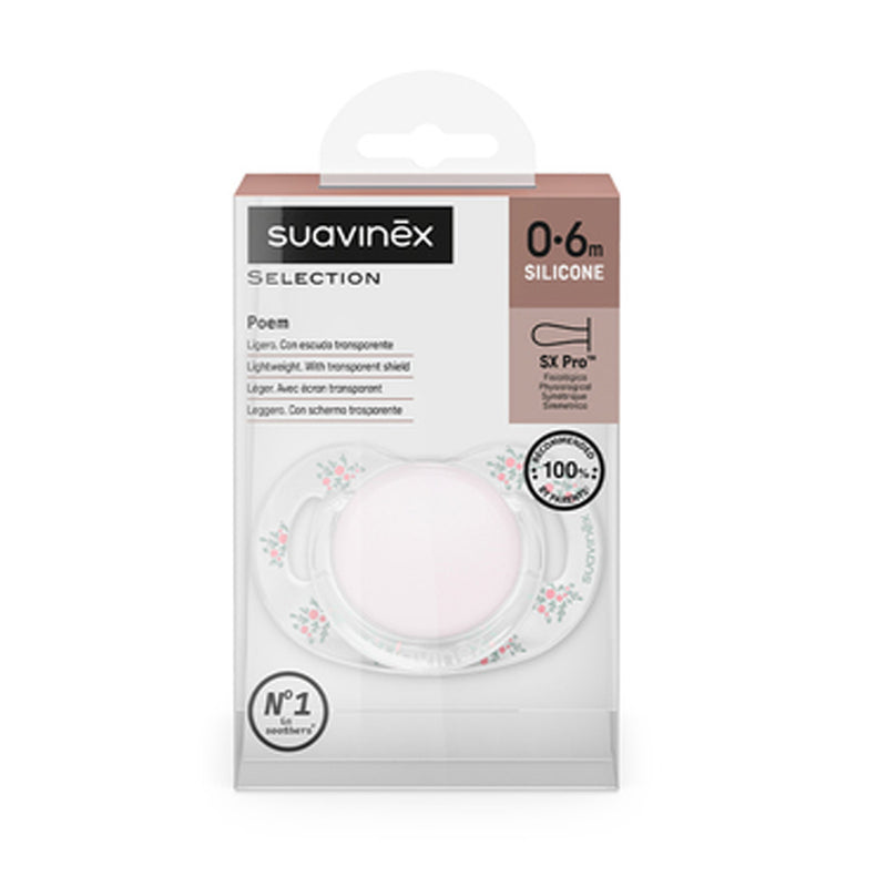 Suavinex Chupete Silicona Sx Pro Fisiológico Poetry Rosa 0-6M 219359