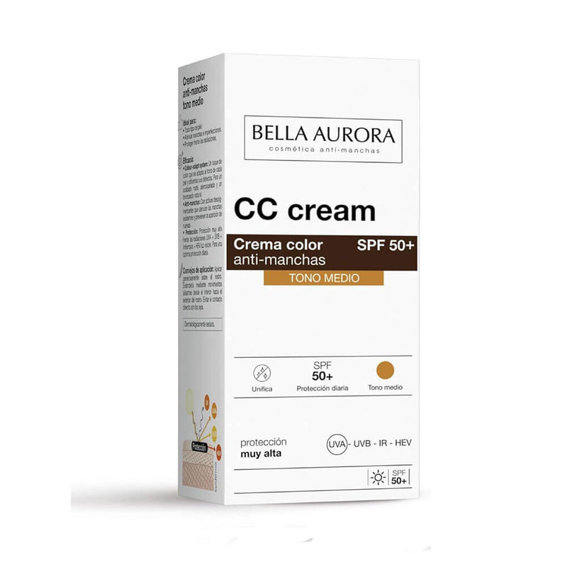 Bella Aurora Cc Cream Color Antimanchas Spf50+ Tono Medio 30 ml