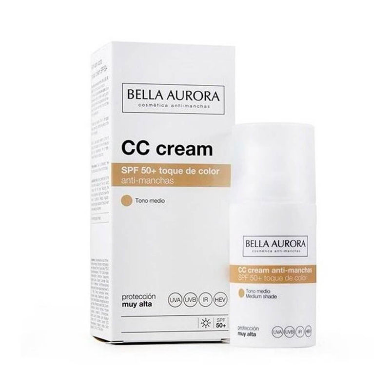 Bella Aurora Cc Cream Color Anti Manchas Spf50+ Tono Claro 30 ml