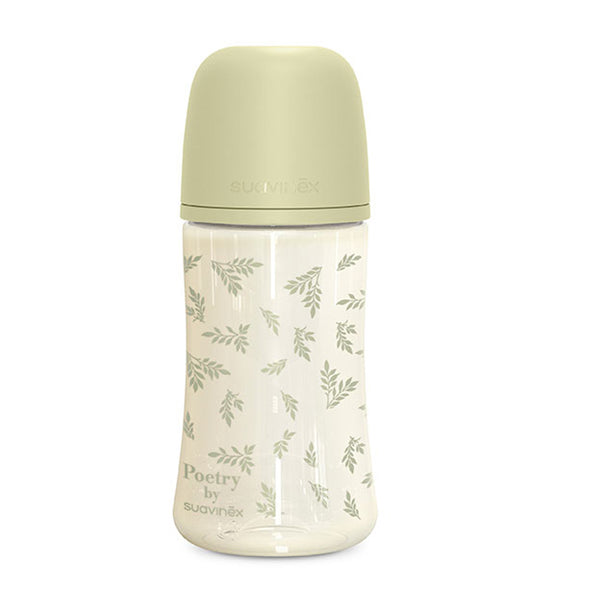 Suavinex Biberón Silicona Sx Pro Poetry T.M 270 ml Verde Lima +3M 219356