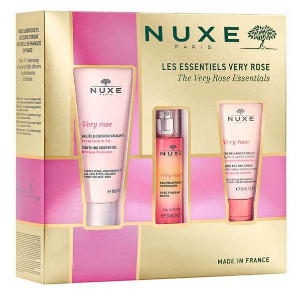 Nuxe Les Essentiels Very Rose Gel Ducha 100 ml + Agua Perfumada 30 ml + Crema Manos 50 ml Pack