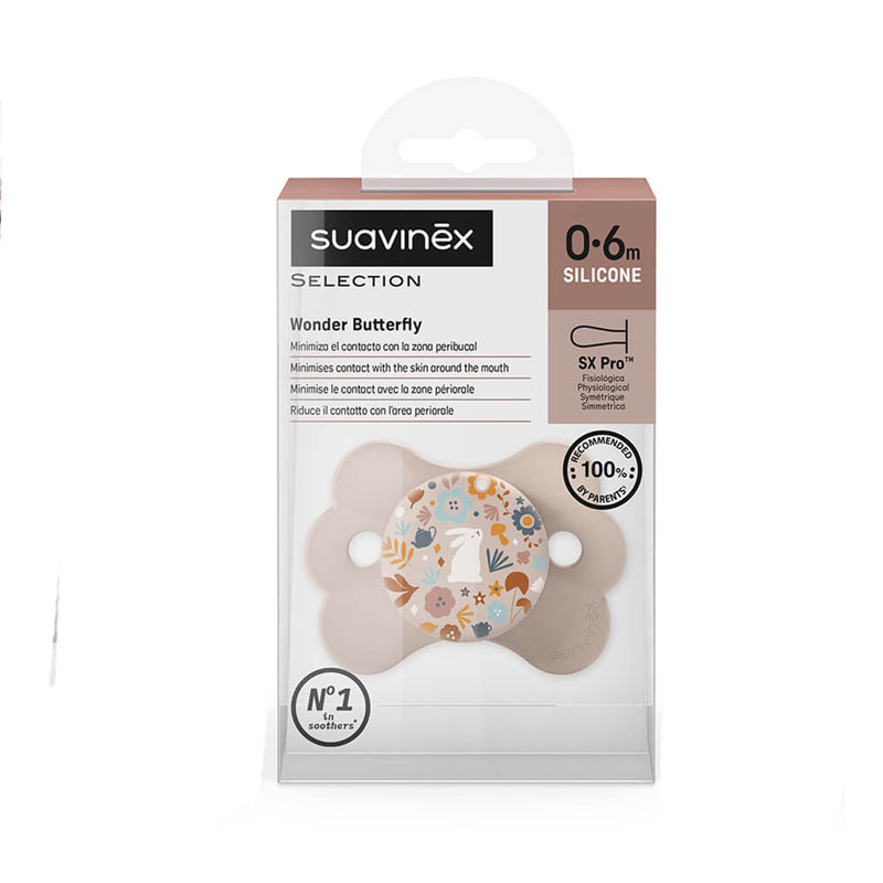 Suavinex Chupete Silicona Sxpro Fisiológico Premium Couture Rosa Estampado 0-6M 1 Unidad 162097