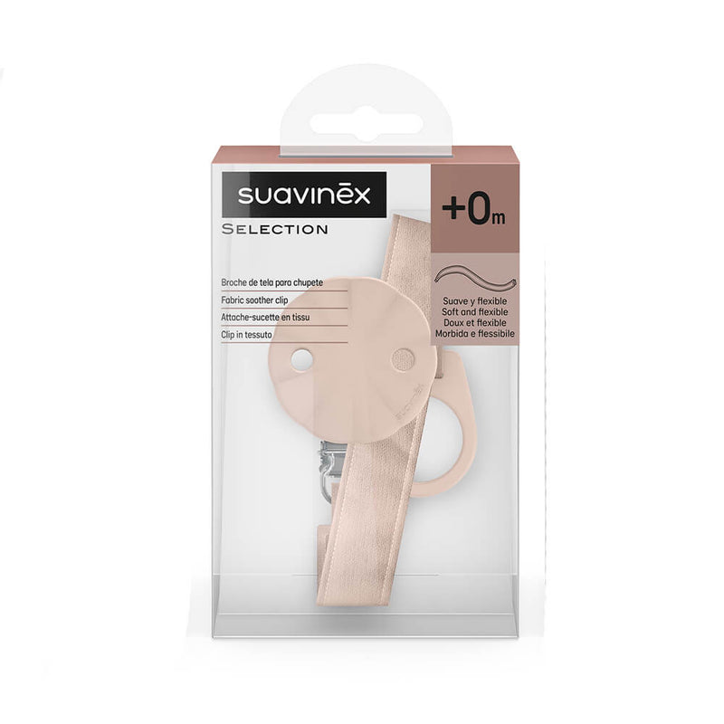 Suavinex Broche Premium Cinta Rosa Liso 180149