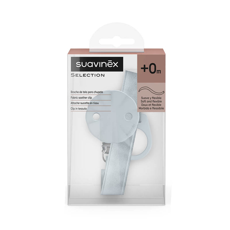 Suavinex Broche Premium Cinta Azul Liso 180149