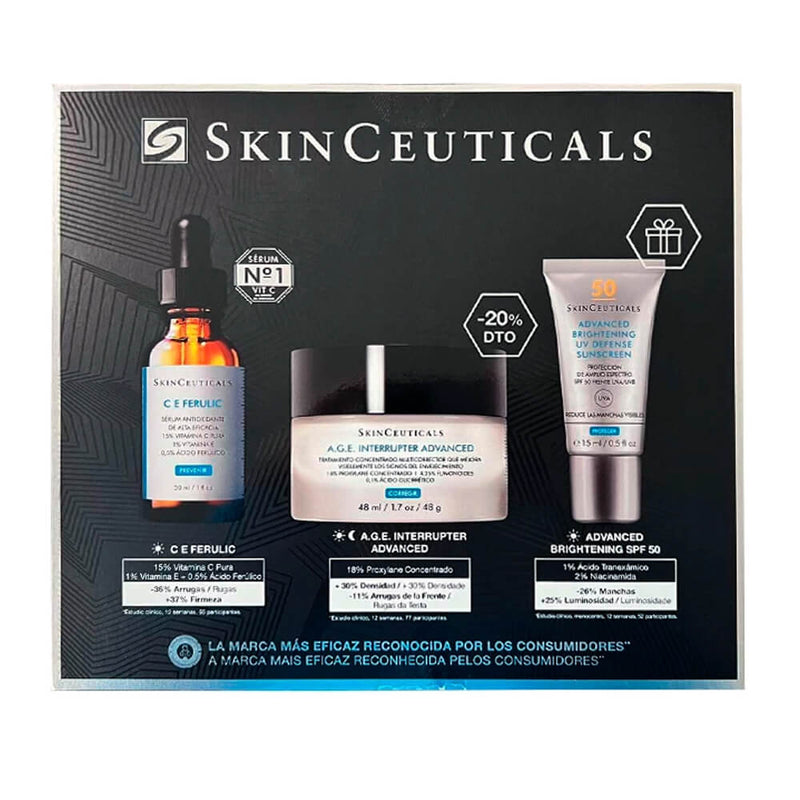 Skinceuticals Ce Ferulic  30 ml + Age Interrupter 48 ml + Regalo Solar Advanced Brightening 15 ml Pack