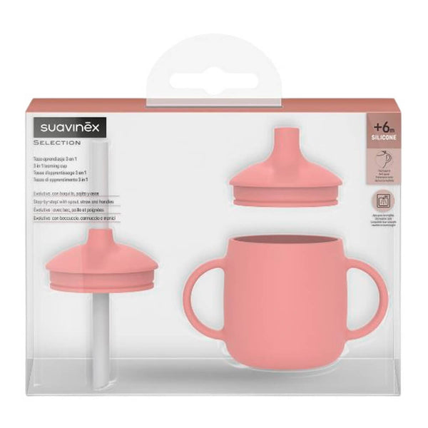 Suavinex Taza Aprendizaje 3 En 1 Silicona Selection +3M Rosa 218618