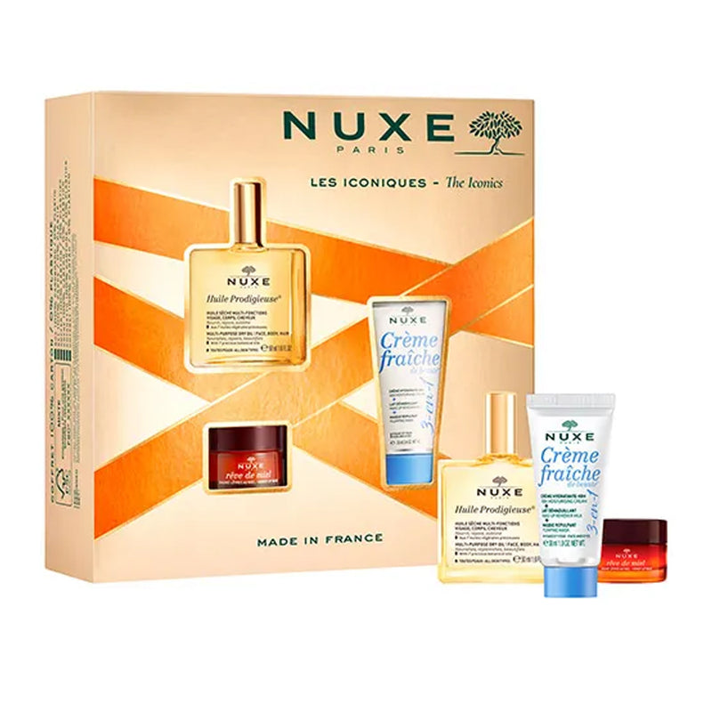 Nuxe The Iconics Huile Prodigeuse 50 ml + Bálsamo Reve de Miel + Crema Hidratante 48h Pack