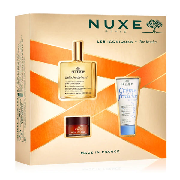 Nuxe The Iconics Huile Prodigeuse 50 ml + Bálsamo Reve de Miel + Crema Hidratante 48h Pack
