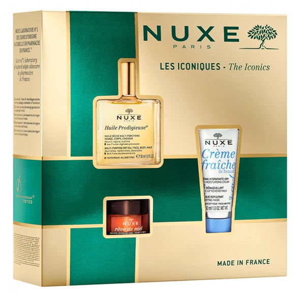 Nuxe The Iconics Huile Prodigeuse 50 ml + Bálsamo Reve de Miel + Crema Hidratante 48h Pack