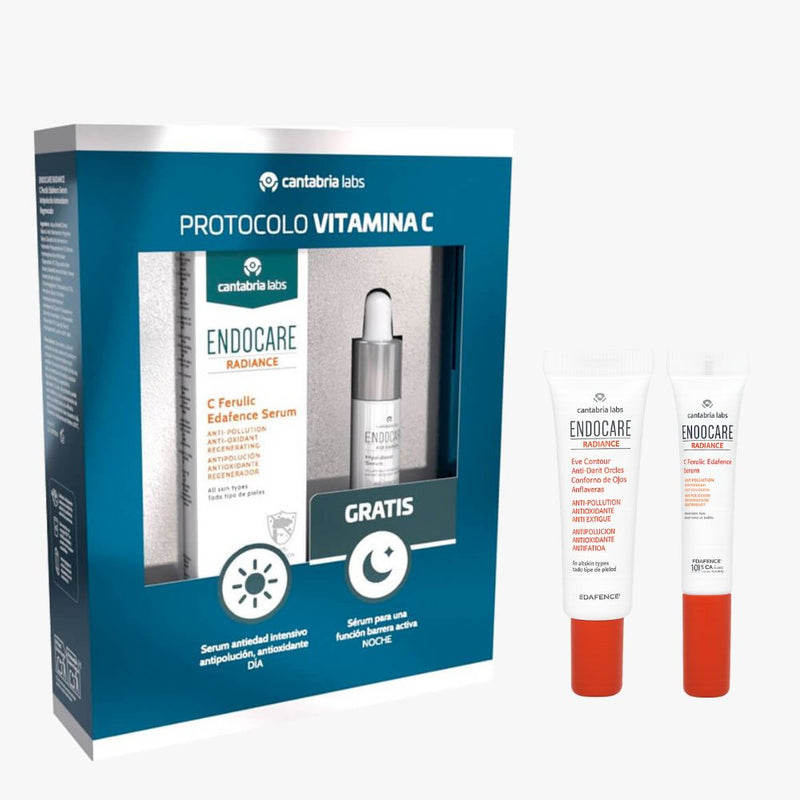 Cantabria Endocare C Ferulic Edafence Sérum 30 ml + Regalo Endocare Age Barrier Hyaluboost Sérum 10 ml Pack + Regalo Eye Contour 2 ml y C Ferulic Serum 3 ml