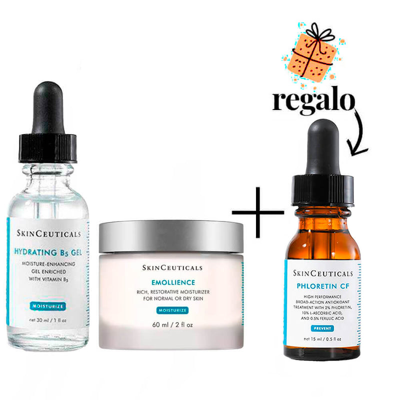 Rutina Skinceuticals Hydrating B5 Sérum Gel 30 ml + Skinceuticals Emollience Crema Rica 60 ml + Skinceuticals Phloretin Cf Sérum 15 ml Pack