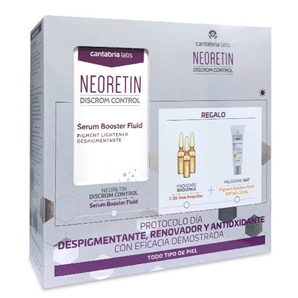 Cantabria Neoretin Discrom Control Sérum 30ml + Regalo C-Oil Free Ampollas Y Heliocare Pigment Solution Fluido Spf50 15 ml