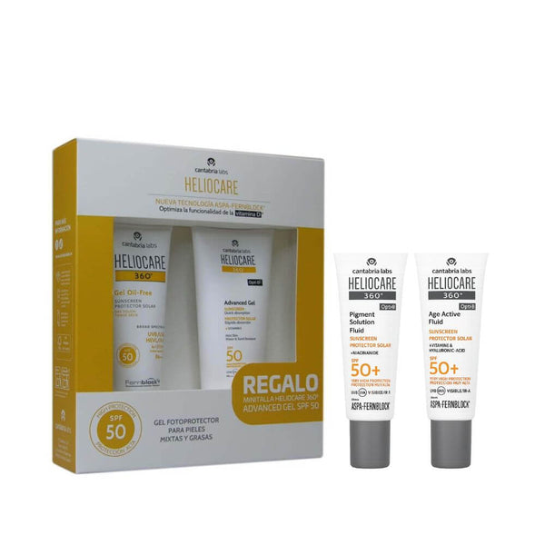 Cantabria Heliocare 360º Spf50 Gel Oil Free 50 ml + Regalo Heliocare  Advanced Gel  Spf50 100 ml  + Regalo Protector Age Fluid y Pigment Fluid 3 ml