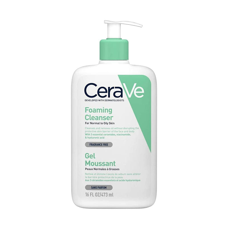 Cerave Gel Limpiador Espumoso Piel Grasa 473 ml + Regalo  Locion Hidratante 88 ml